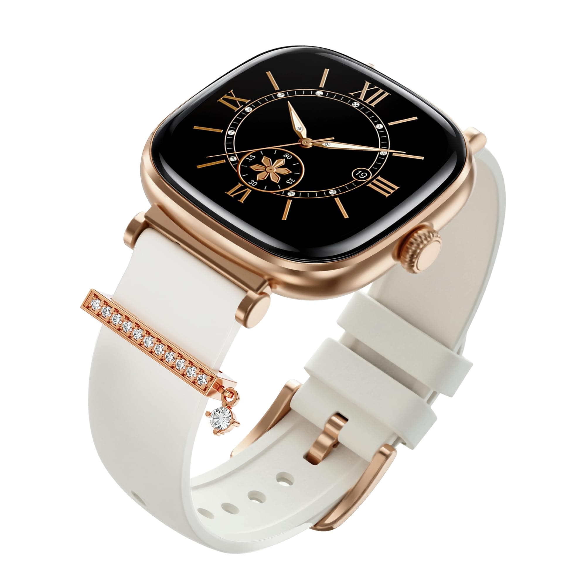 boAt Chrome Ivory Smart Watch for Women, co-Designed with GIVA, Limited Edition 925gm Silver Charm, 1.7" AMOLED Display, 1000 nits Brightness, Premium...