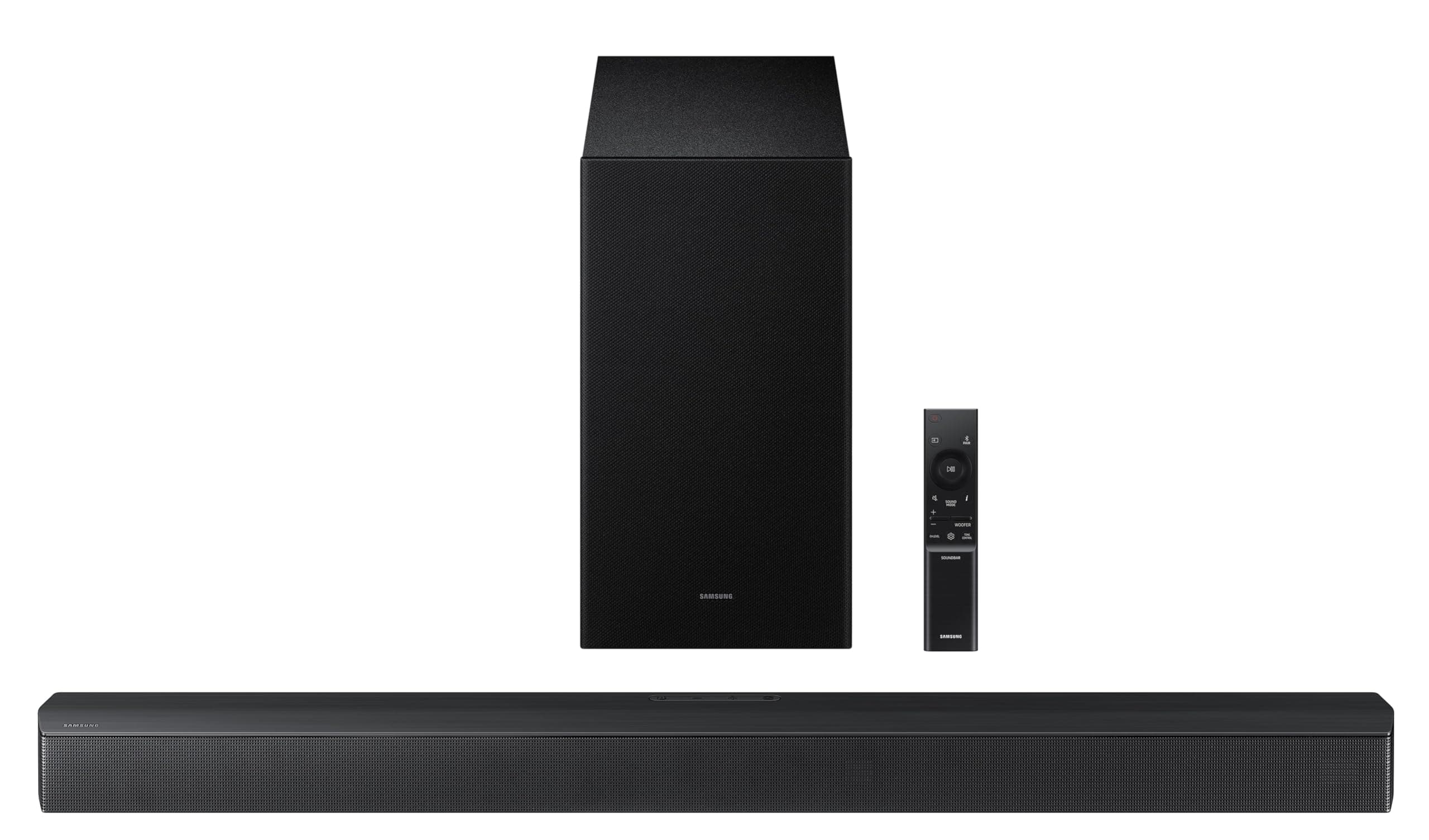 Samsung 370 W 3.1 ch Soundbar with Dolby Audio | DTS Virtual:X | Q-Symphony | Center Speaker | 3D Surround Sound | HDMI ARC | Optical in | Bluetooth | USB | Wireless Subwoofer (HW-B650F/XL, Black)