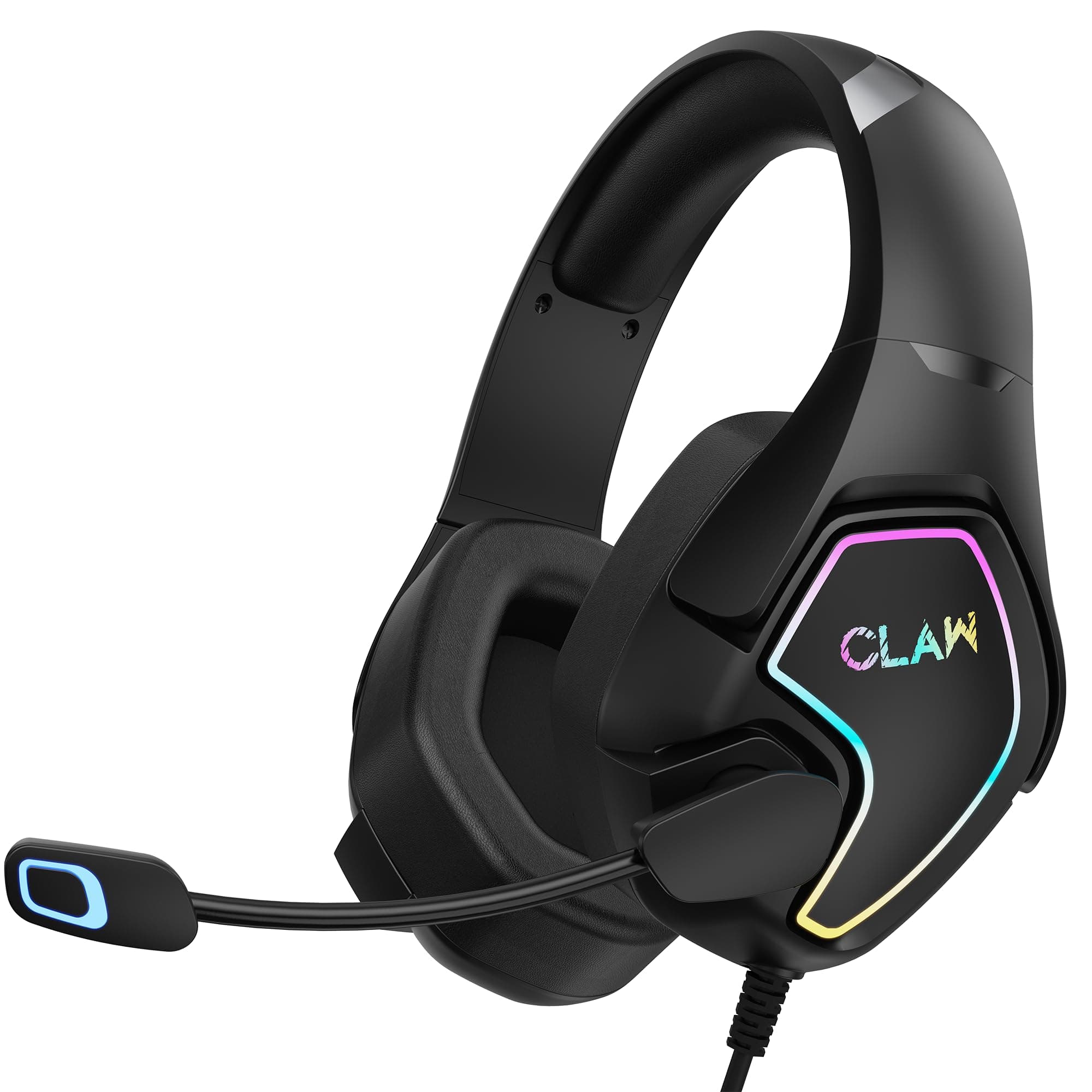 CLAW GH40 Wired RGB Gaming Headset with 50mm Drivers, Noise-Isolating Microphone, 3.5mm Audio Jack, 2m Braided Cable | Compatible with PC, PS4, PS5, X...