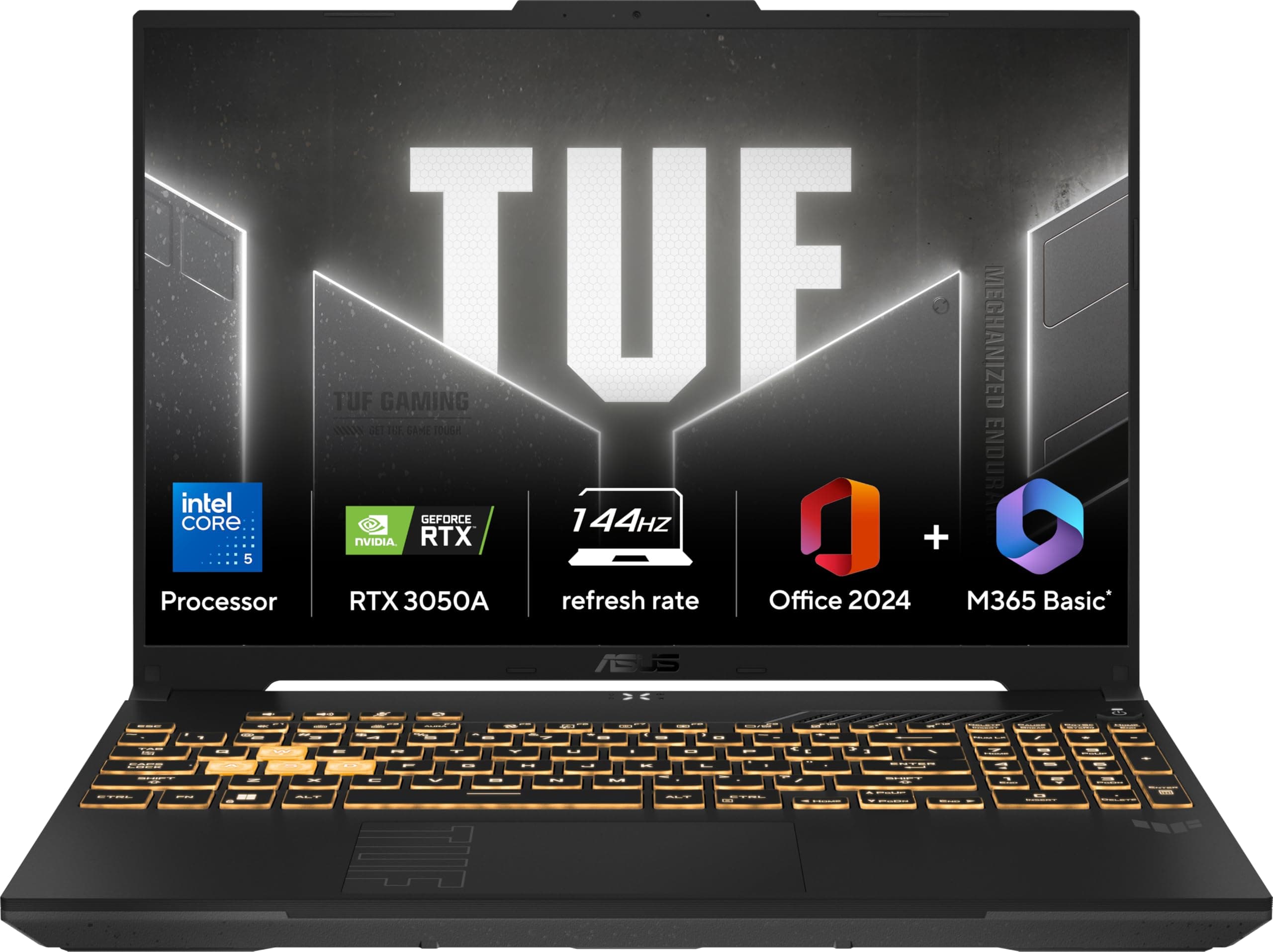 ASUS TUF Gaming F16,Intel Core 5 Processor 210H Gaming Laptop(NVIDIA RTX 3050A-4GB/65W TGP/16GB/512GB/FHD+/16"/144Hz/Windows 11/M365 Basic (1Year)*/Of...