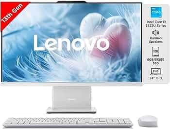 Lenovo IdeaCentre AIO 13th Gen Core i3-1315U 24" FHD IPS (8GB RAM/512GB SSD/Windows11/Office 21/3Wx2 Harman Speakers/Alexa Built-in/Wireless EOS Keybo...