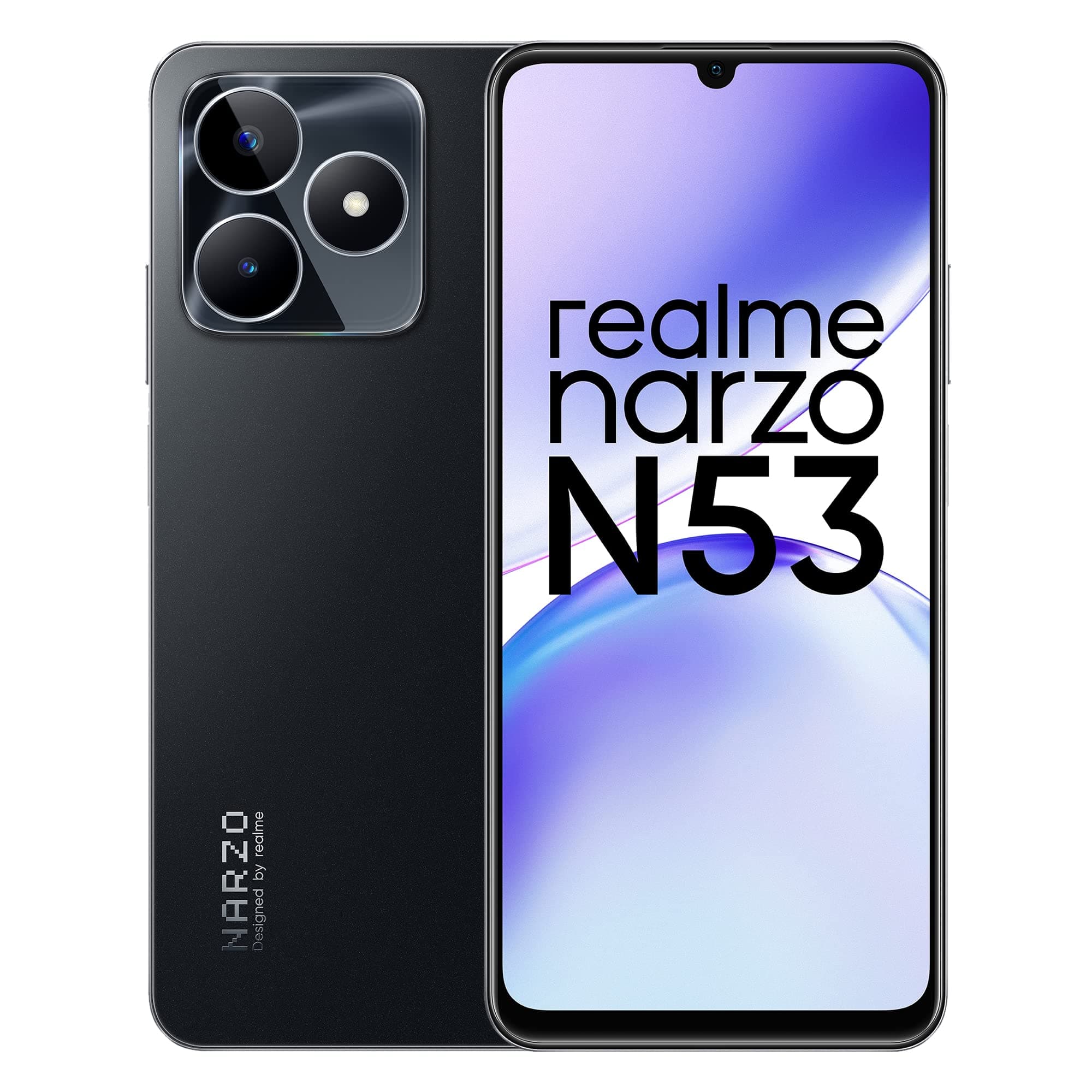 realme narzo N53 (Feather Black, 4GB+64GB) 33W Segment Fastest Charging | Slimmest Phone | 90 Hz Smooth Display