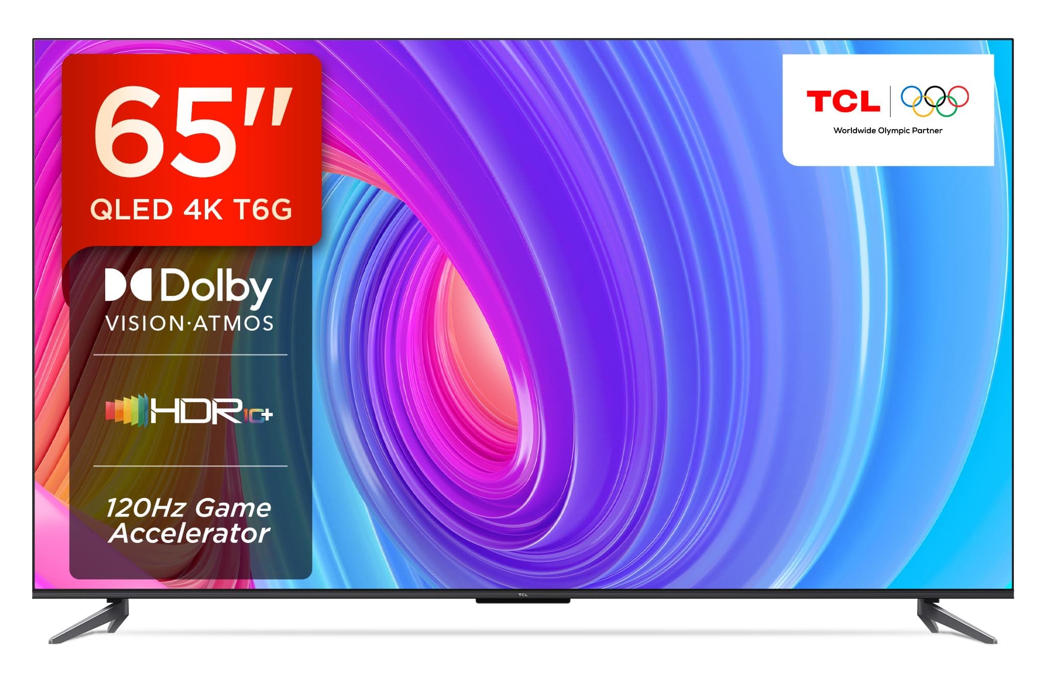TCL 164 cm (65 inches) 4K Ultra HD Smart QLED Google TV 65T6G (Black)