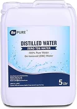 Bepure Distilled Water 5L Ultrapure with 0 TDS for Battery/Humidifiers/Inverter Battery/Cosmetics/ Oxygen Concentrators| Distilled Water 5 litre | Bat...