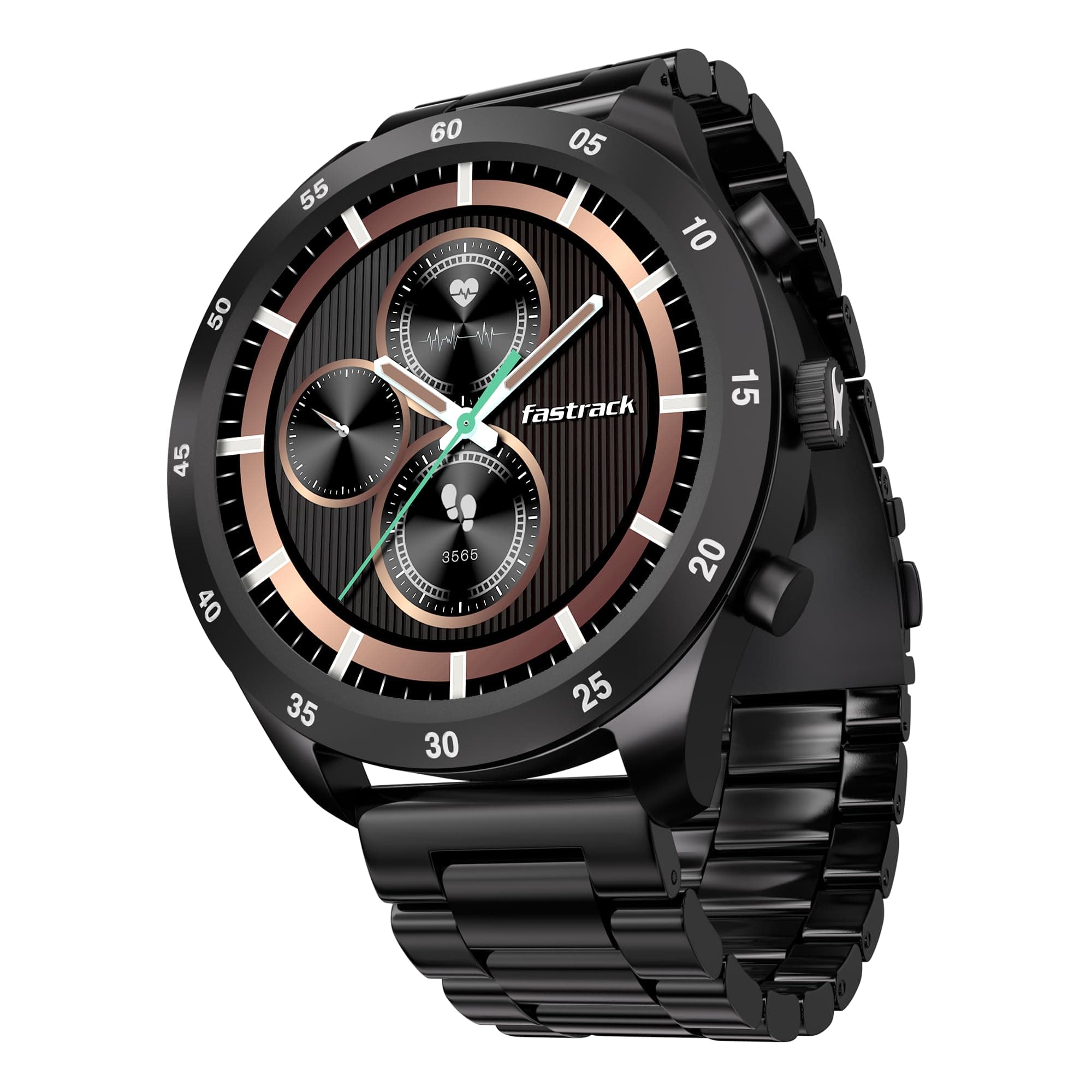 Fastrack Magnus FX2 1.32" Display Smart Watch with Single Sync BT Calling, All-Round Health Tracking, Functional Crown, Metal Case, 100+ Sports Modes ...