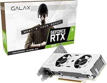 Galax GeForce RTX 3050 6GB White 6GB GDDR6 SFF Graphics Card 96-bit DP*2/HDMI*2/Nvidia DLSS | 2X AI & Ray Tracing |2 * 40mm Fan | Pcie 4.0 | VR Ready ...