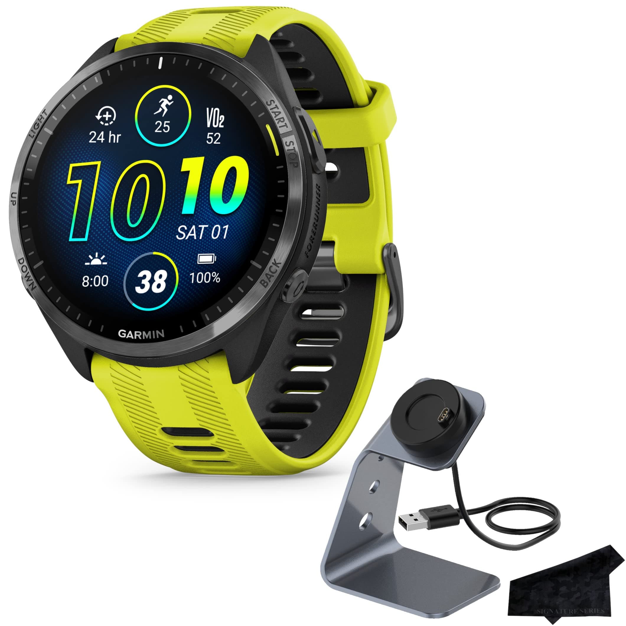 Garmin Forerunner 965 Advanced GPS Multisport Touchscreen Smartwatch, Yellow | Heart Rate Monitor, Training Stats, On-Devi...