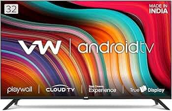 VW 80 cm (32 inches) Frameless Series HD Ready Android Smart LED TV VW32F1 (Black)