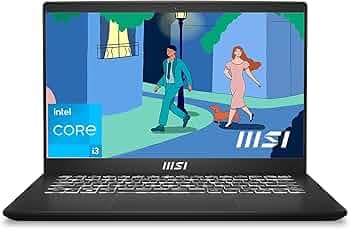 MSI Modern 14, Intel 12th Gen. i3-1215U, 36CM FHD 60Hz Laptop(8GB/512GB NVMe SSD/Windows 11 Home/MSO 2021/Intel UHD Graphics/Classic Black/1.4Kg), C12...