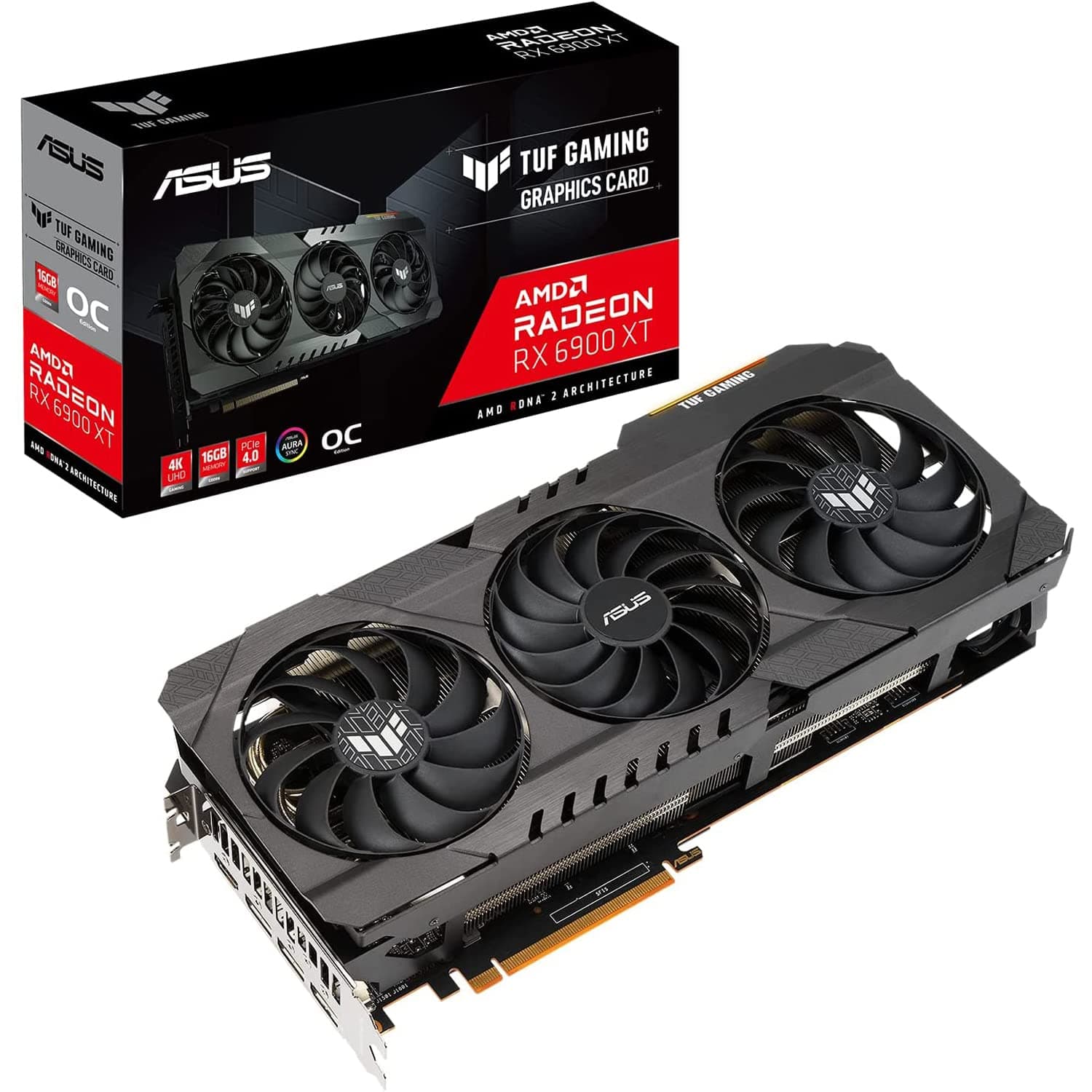 ASUS TUF Gaming AMD Radeon RX 6900 XT OC Edition Graphics Card (PCIe 4.0, 16GB GDDR6, HDMI 2.1, DisplayPort 1.4a, Dual Ball F