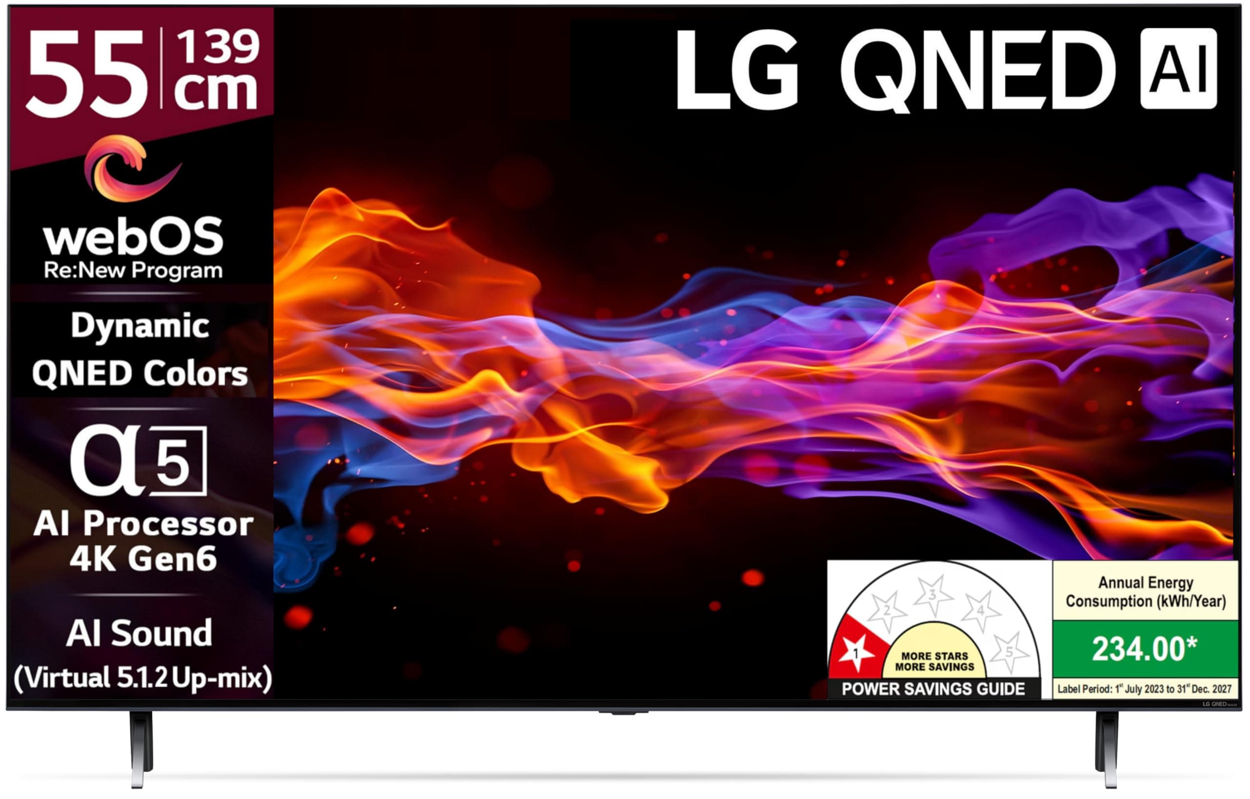 LG 139 cm (55 inches) 4K Ultra HD Smart QNED TV 55QNED75SRA (Black)