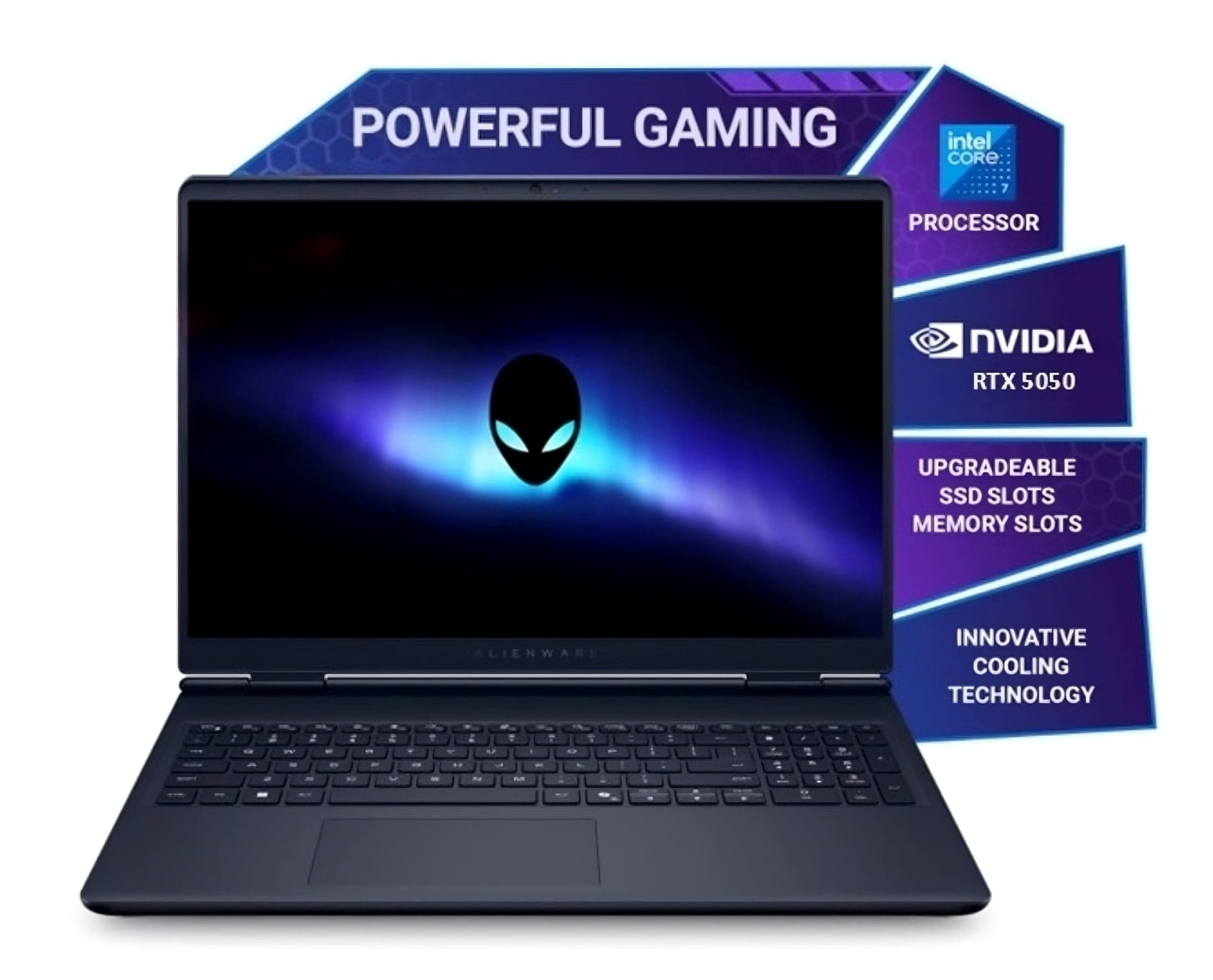 Alienware 16 Aurora Gaming Laptop, Intel Core 7 240H Processor, 16GB DDR5, 1TB SSD, RTX 5050 8GB GDDR7, 16.0" 2.5k, 300 nits Display, Keyboard with 10...