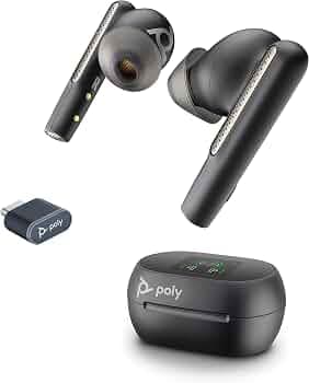 Poly (Plantronics) Voyager Free 60+ Uc Tws Earbuds,Anc,Smart Charge Case W/Touch Controls,Works W/Iphone,Android,Pc/Mac,Zoom,Teams,Up to 16.5 Hours Ta...