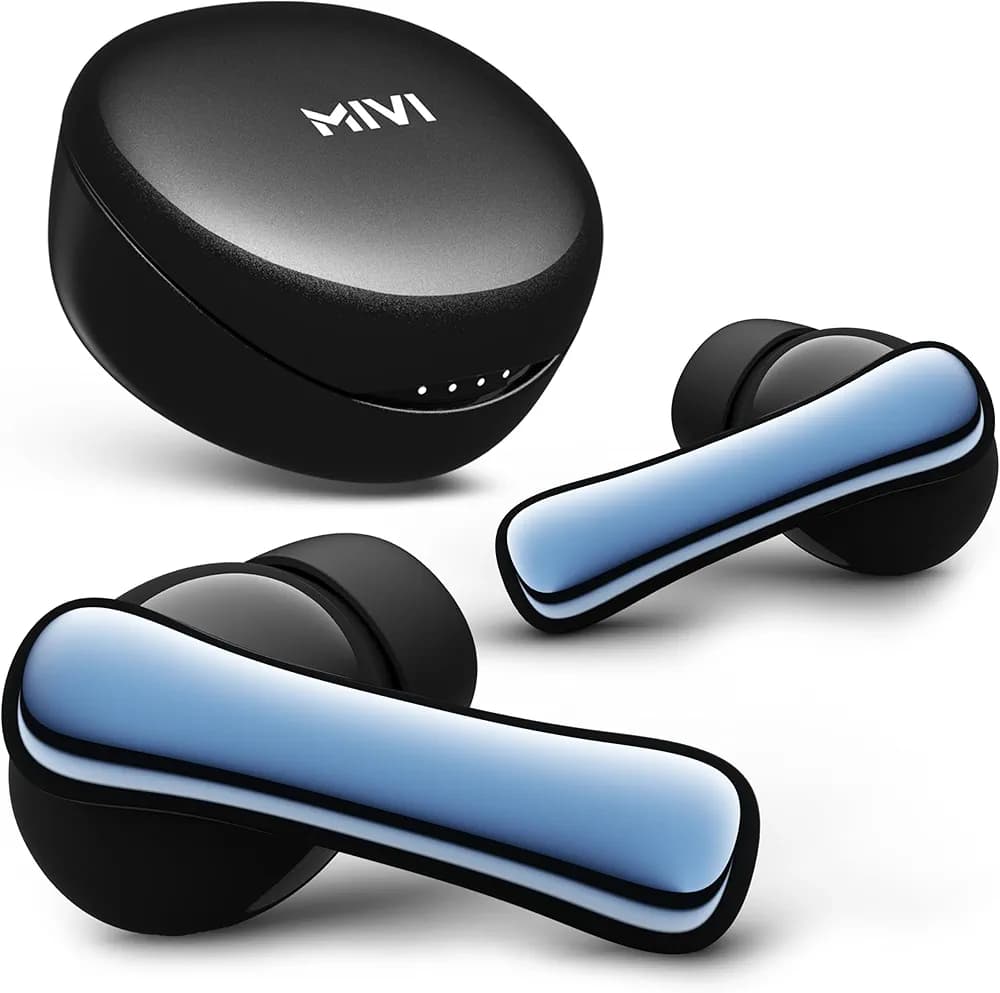 (Renewed) Mivi DuoPods A850 [Just Launched] AI-ENC TWS with HDCalls Technology,13mm Rich Bass Drivers,50Hrs Playtime,Low Latency,Type C Fast Charging,Clear Audio Quality,Made in India Earbuds-GalaxyBlack