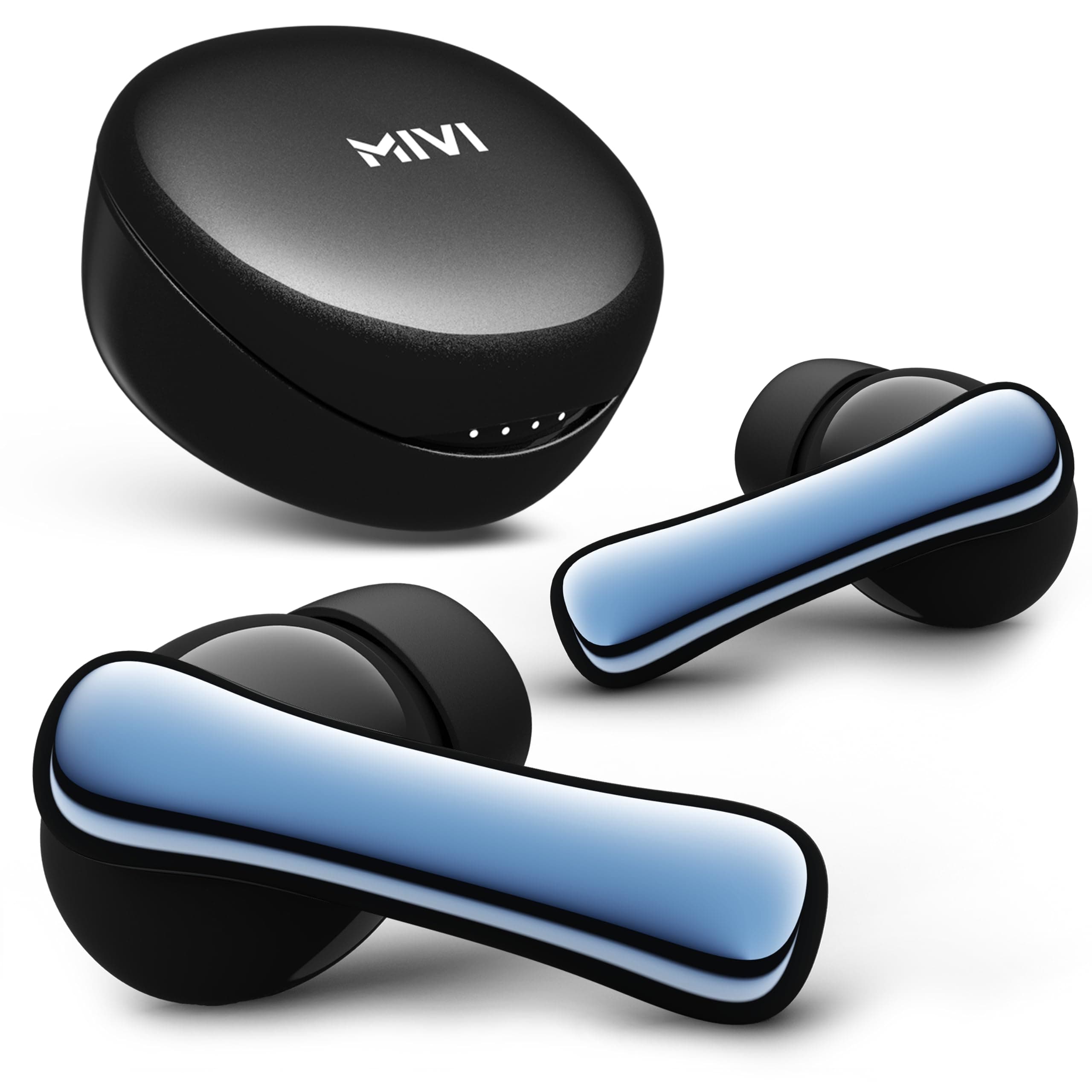 Mivi DuoPods A850 [Just Launched] TWS with HDCalls Technology, 13mm Rich Bass Drivers,50Hrs Playtime,Low Latency, Type C Fast Charging,Clear Audio Quality with AI-ENC,Made in India Earbuds-GalaxyBlack