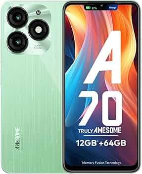 itel A70 (4GB RAM, 64GB ROM) Upto 12GB RAM with Memory Fusion | 13MP Dual Rear Camera & 8MP Front Camera | 5000mAh with Type-C | Dynamic Bar | Side Fi...