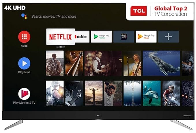 TCL 189.30 cm (75 Inches) 4K Ultra HD Certified Android LED Smart TV 75C2US (Black) Smart Televisions