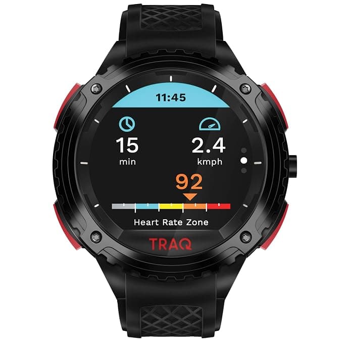 Traq by Titan Triathlon Running, Cycling, and Swimming GPS Unisex Smartwatch with Heart Rate Monitoring and Upto 7 Days of Battery Life 75004PP01 Wear