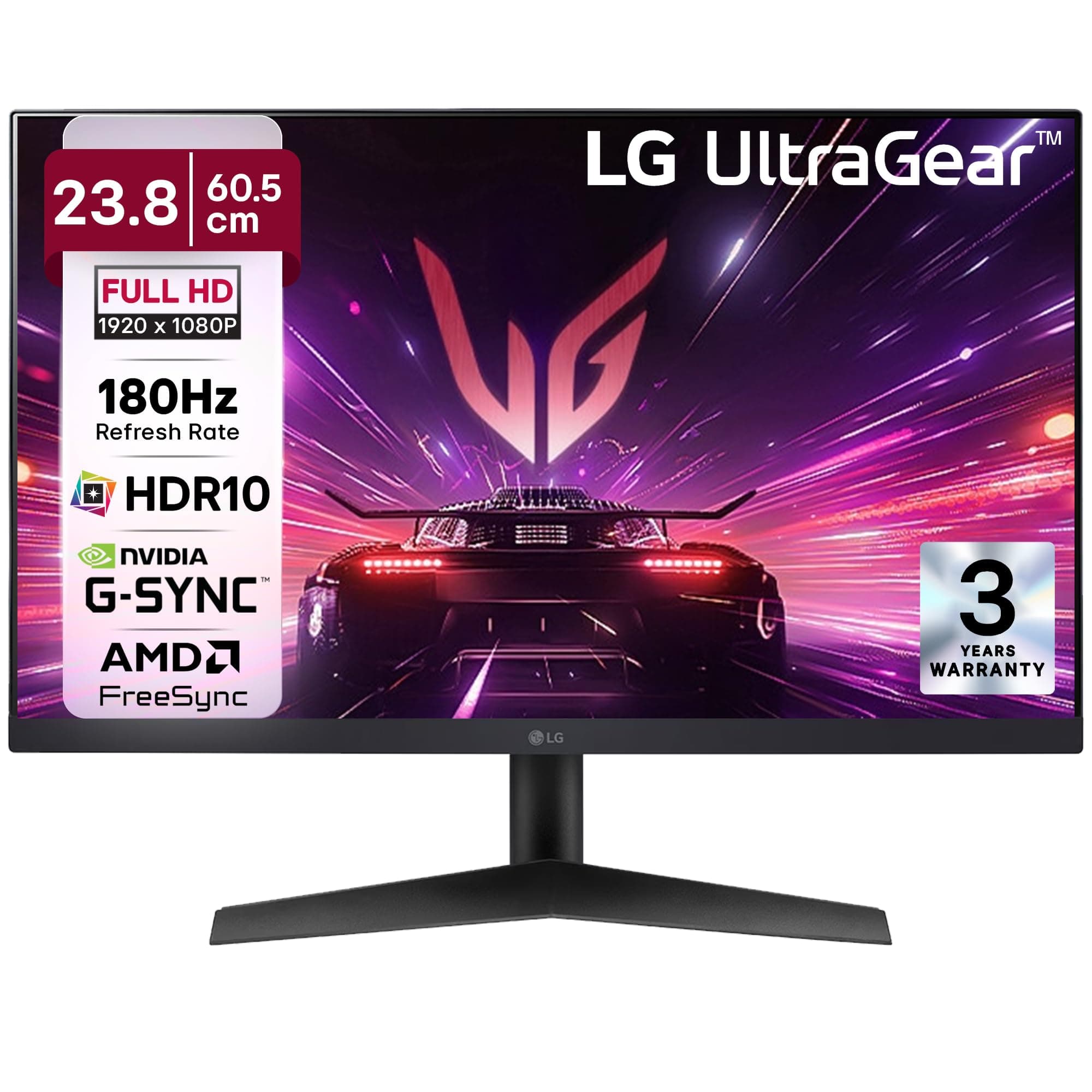 LG 24" Inches UltraGear FHD IPS gaming monitor, 1ms (GtG), 180Hz, HDR10,FPS Counter, NVIDIA G-SYNC Compatible, AMD FreeSync, HDMI, DP, Headphone Out, ...