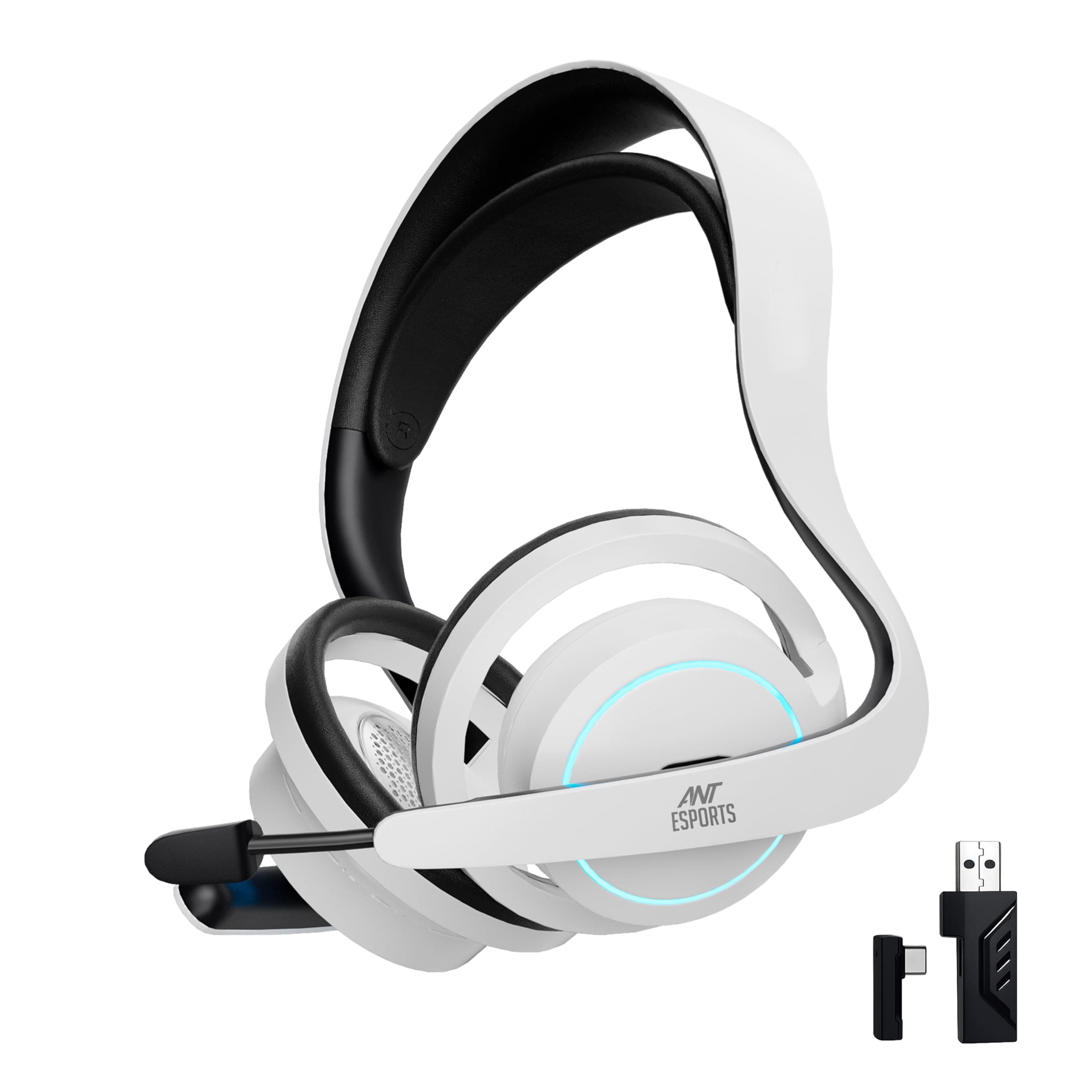 Ant Esports Stealth50 Open Back Wireless Gaming Headset with Bluetooth 5.4 & 2.4GHz Low Latency, 50mm Drivers, Detachable Mic, RGB Lighting, USB-C Cha...
