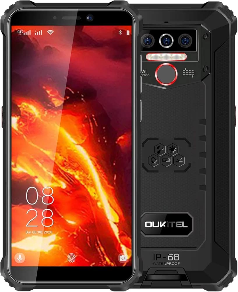 OUKITEL WP5 Pro Rugged, 4GB +64GB 8000mAh Android IP68 Waterproof 5.5" HD+ Triple Camera LTE Face ID Fingerprint