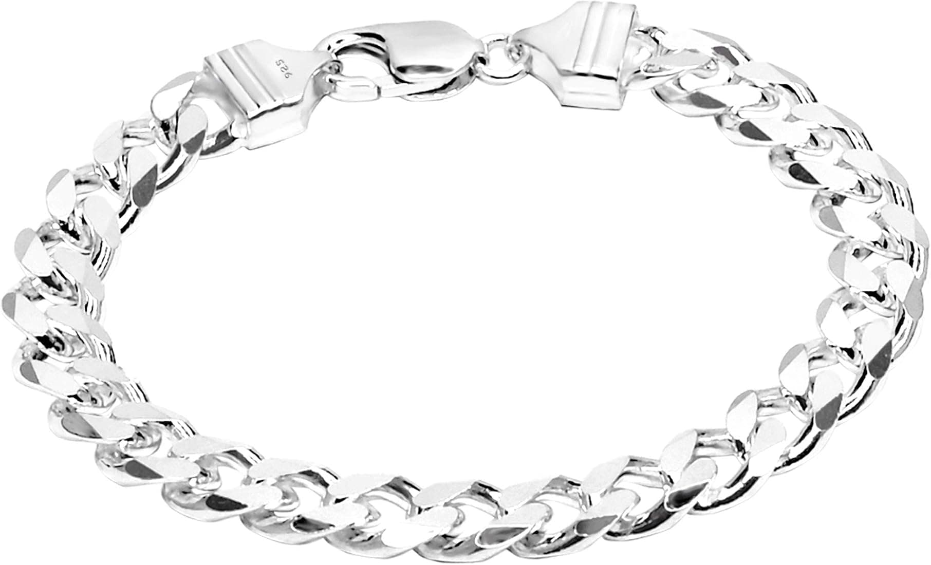 LUCKY CHOICE 92.5 BIS Hallmark Sterling Pure Silver Bracelet for Men & Boys, Length : 8.5 Inches, CM : 21.59, WT : 30.0 GM