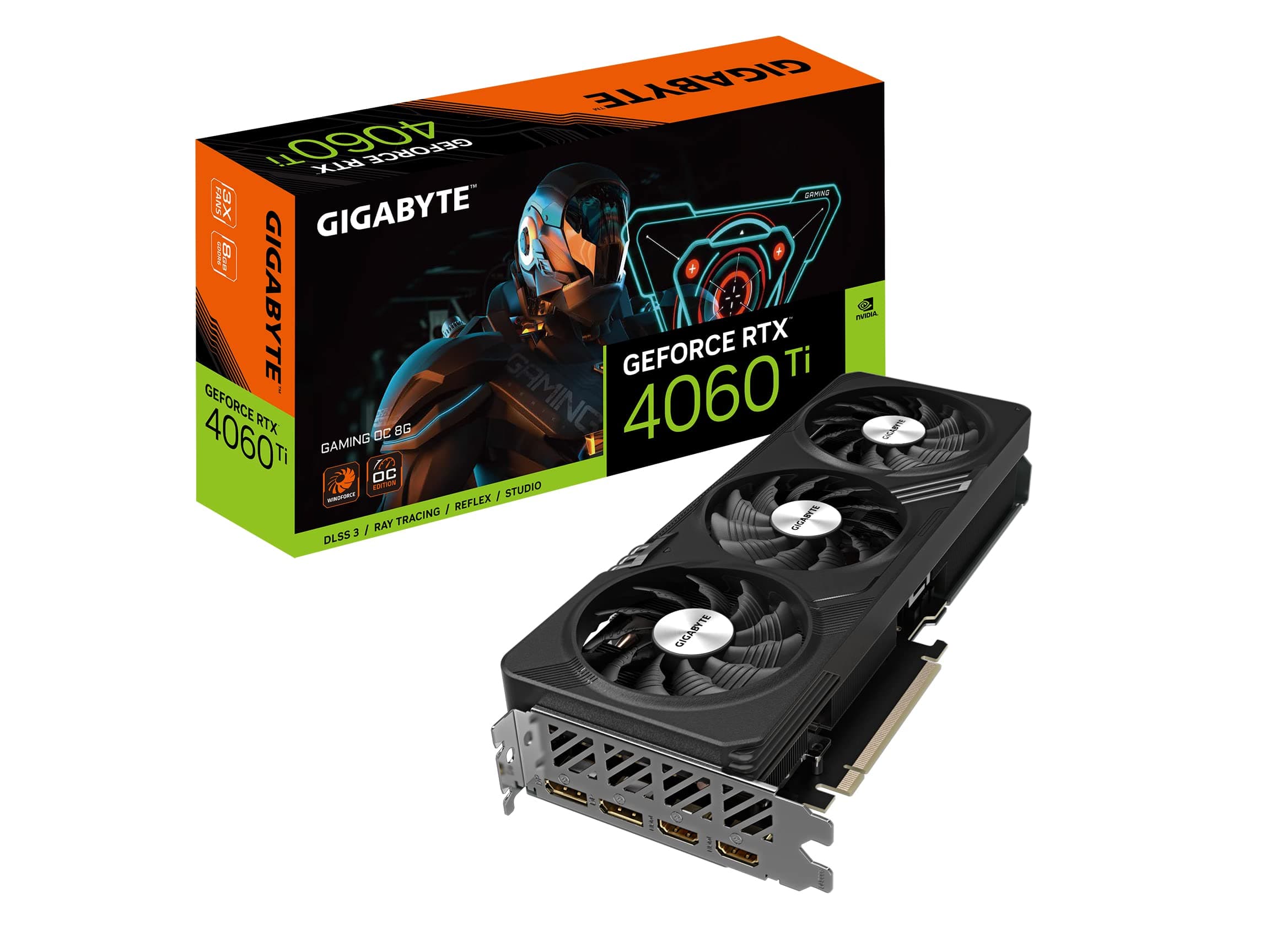 Gigabyte GeForce RTX 4060 Ti Gaming OC 8G Graphics Card, 3X WINDFORCE Fans, 8GB 128-bit GDDR6, GV-N406TGAMING OC-8GD Video Card