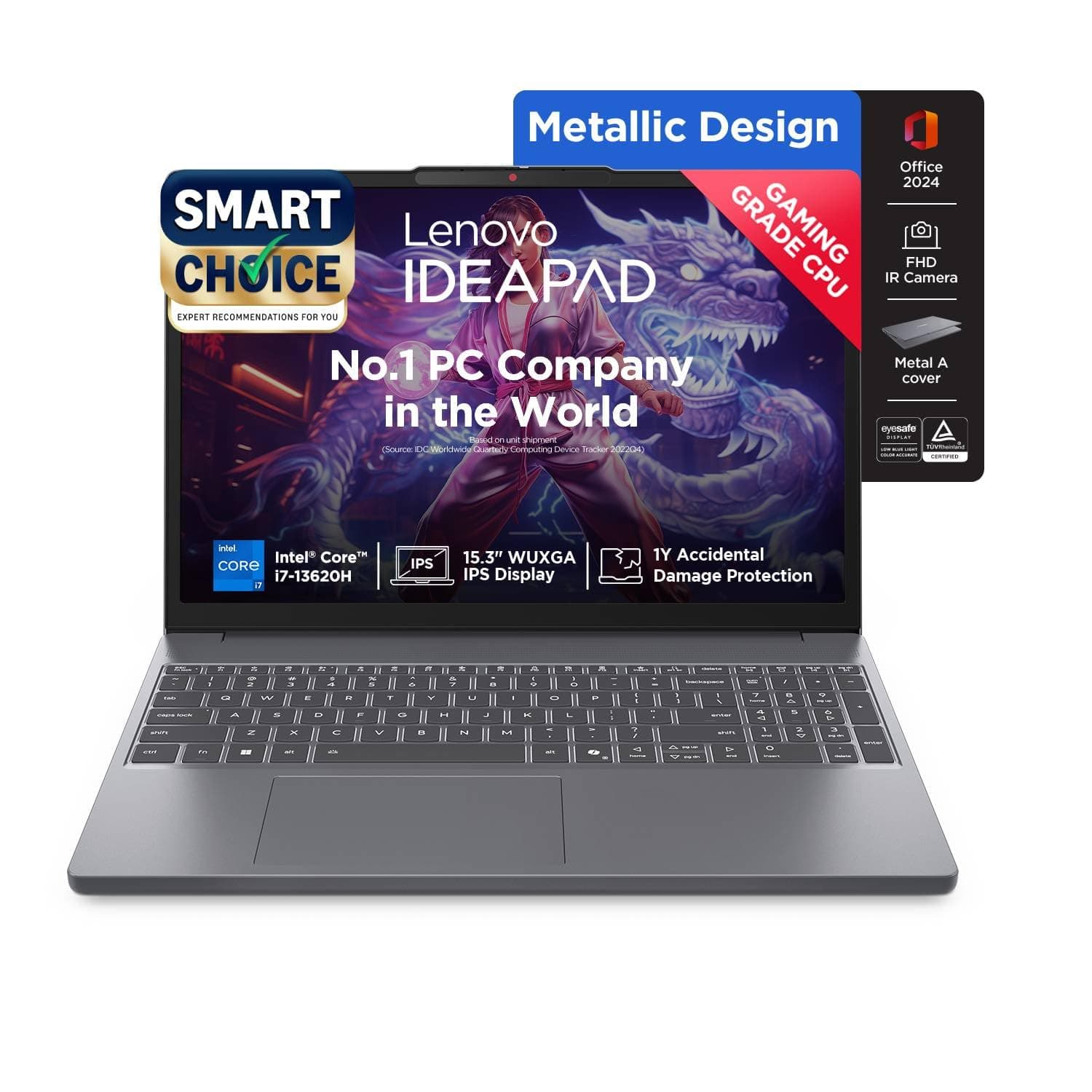 Lenovo IdeaPad Slim 3 13th Gen Core i7-13620H 15.3 inch (38.8cm) WUXGA IPS Laptop (16GB RAM/512GB SSD/Windows 11/Office Home 2024/Backlit Keyboard/1Yr...
