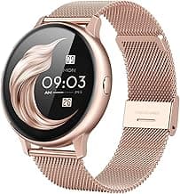 Carlson Raulen Datura Smart Watch for Women Touch Screen, SpO2, Sleep, & Heart Rate Monitor, Personalised Watch Faces, Waterproof (Rose Gold)