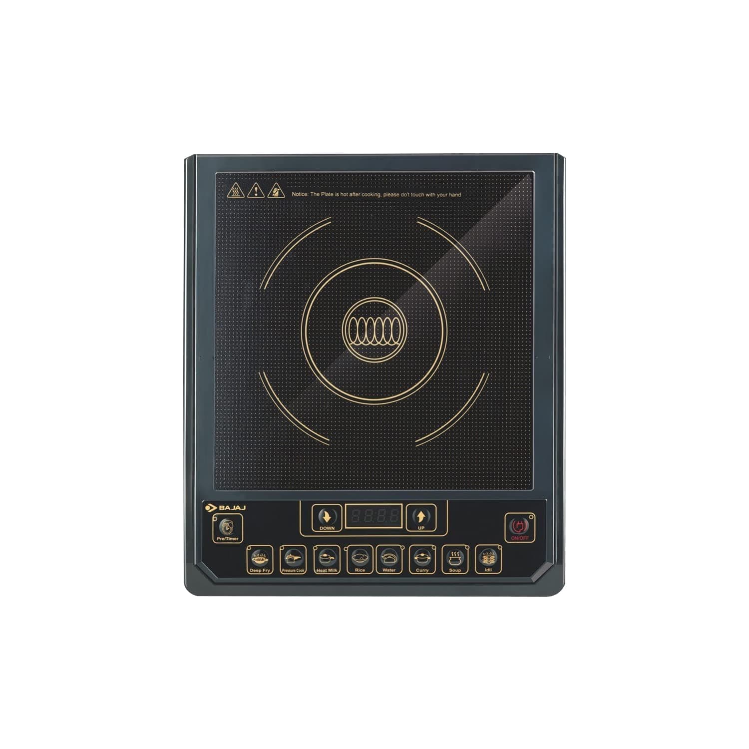 Bajaj Majesty ICX-3 1400W Induction Cooktop with Pan Sensor and Voltage Pro Technology, Black