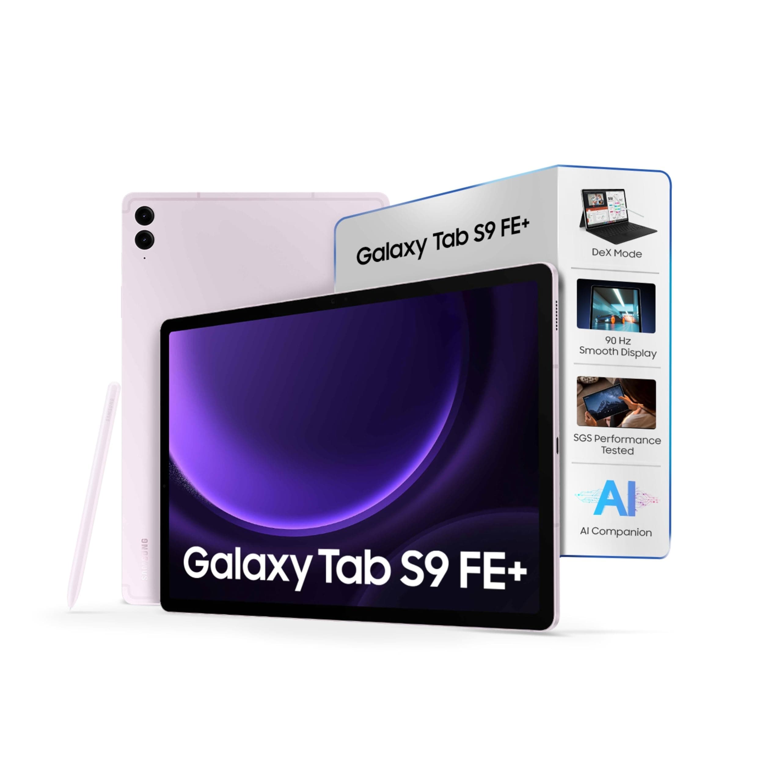 Samsung Galaxy Tab S9 FE+ 31.50 cm (12.4 inch) Display, RAM 8 GB, ROM 128 GB Expandable, S Pen in-Box, WiFi+5G, IP68 Tablet, Lavender