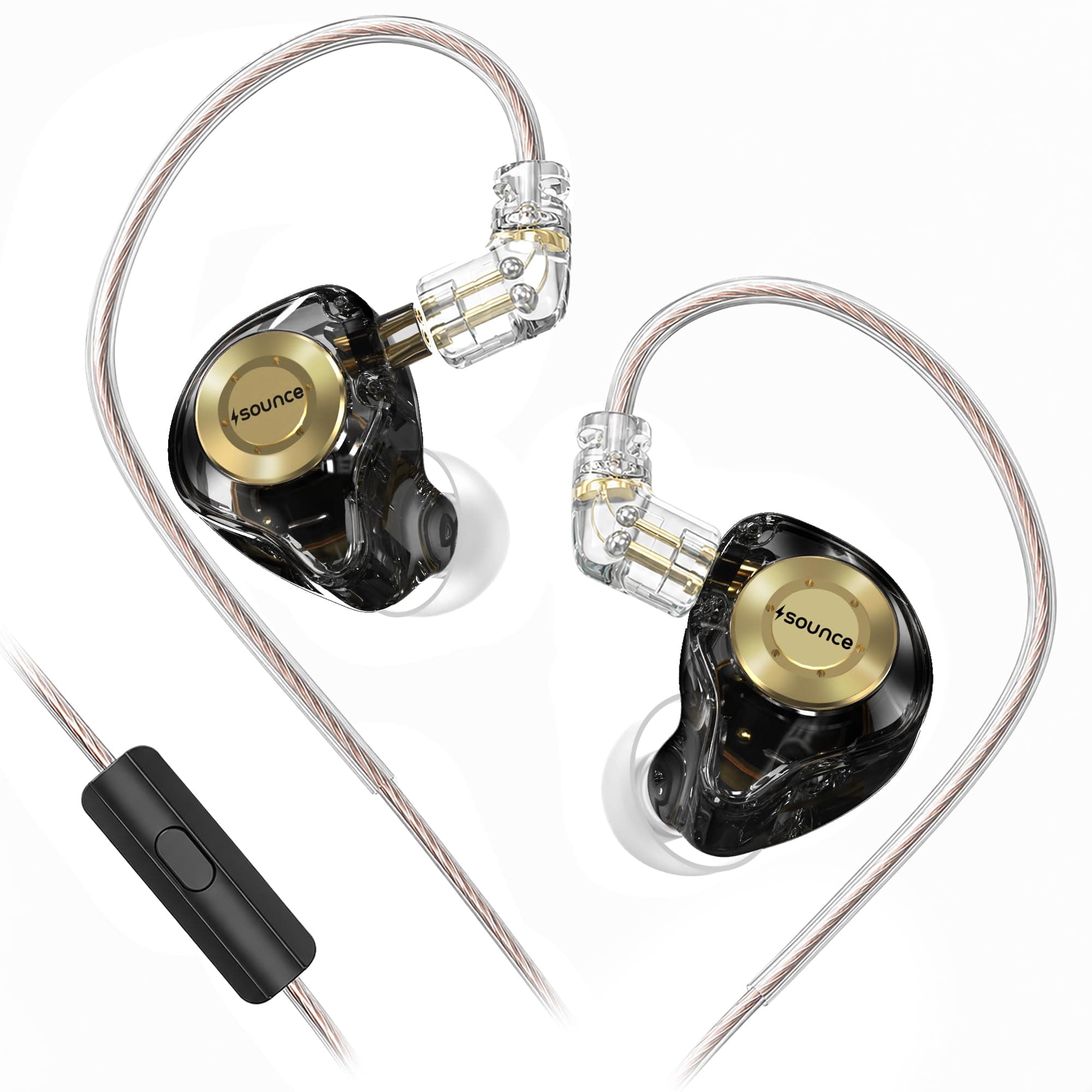 Sounce KZ EDX Pro IEM Earphones | HiFi Stereo Dual Magnetic Circuit Dynamic Drivers | Resin Inlay Metal Process | 24 Ohms Impedance | Detachable 5N OF...