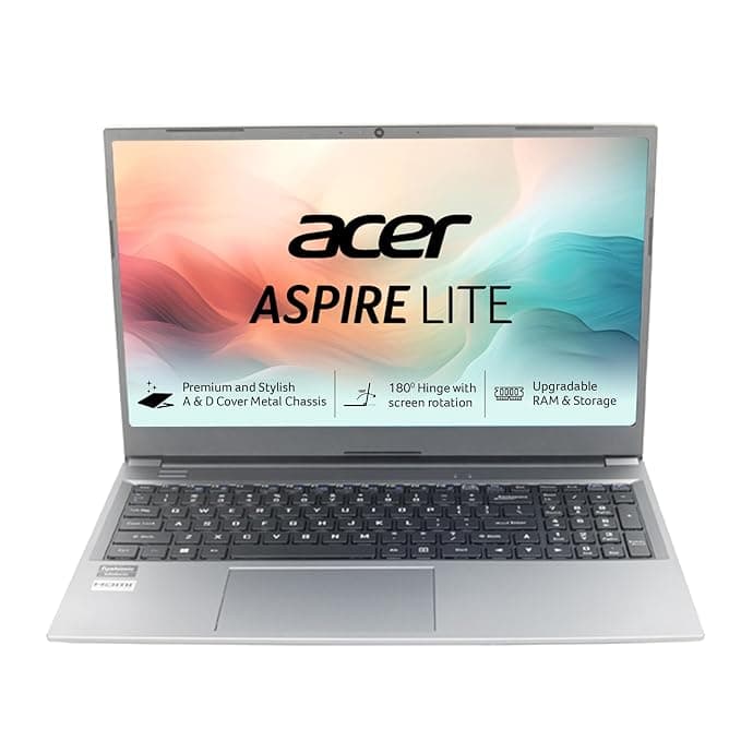 acer Aspire Lite, AMD Ryzen 7 7730U Processor, 16 GB RAM, 512 GB SSD, Full HD IPS, 15.6"/39.62 cm, Windows 11 Home, Steel Gray, 1.59 kg, AL15-41, Thin and Light Laptop