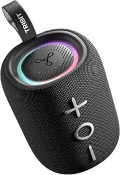 Tribit StormBox Mini 12W 5.4 Bluetooth Wireless Speaker,360Surround Sound,Built-in XBass,LED Lights,12H Playtime,IPX7 Waterproof,Wireless Stereo Pairi...