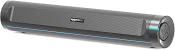 (Refurbished) Amazon Basics SB25R 25W Bluetooth Soundbar with 3600 mAh Battery | 2X Bass | Up to 10 hrs of playback | Blue LED Lights | Bluetooth 5.3,...