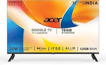 Acer 80 cm (32 inches) I Pro Series HD Ready Smart LED Google TV AR32HDIGU2841AT (Black)