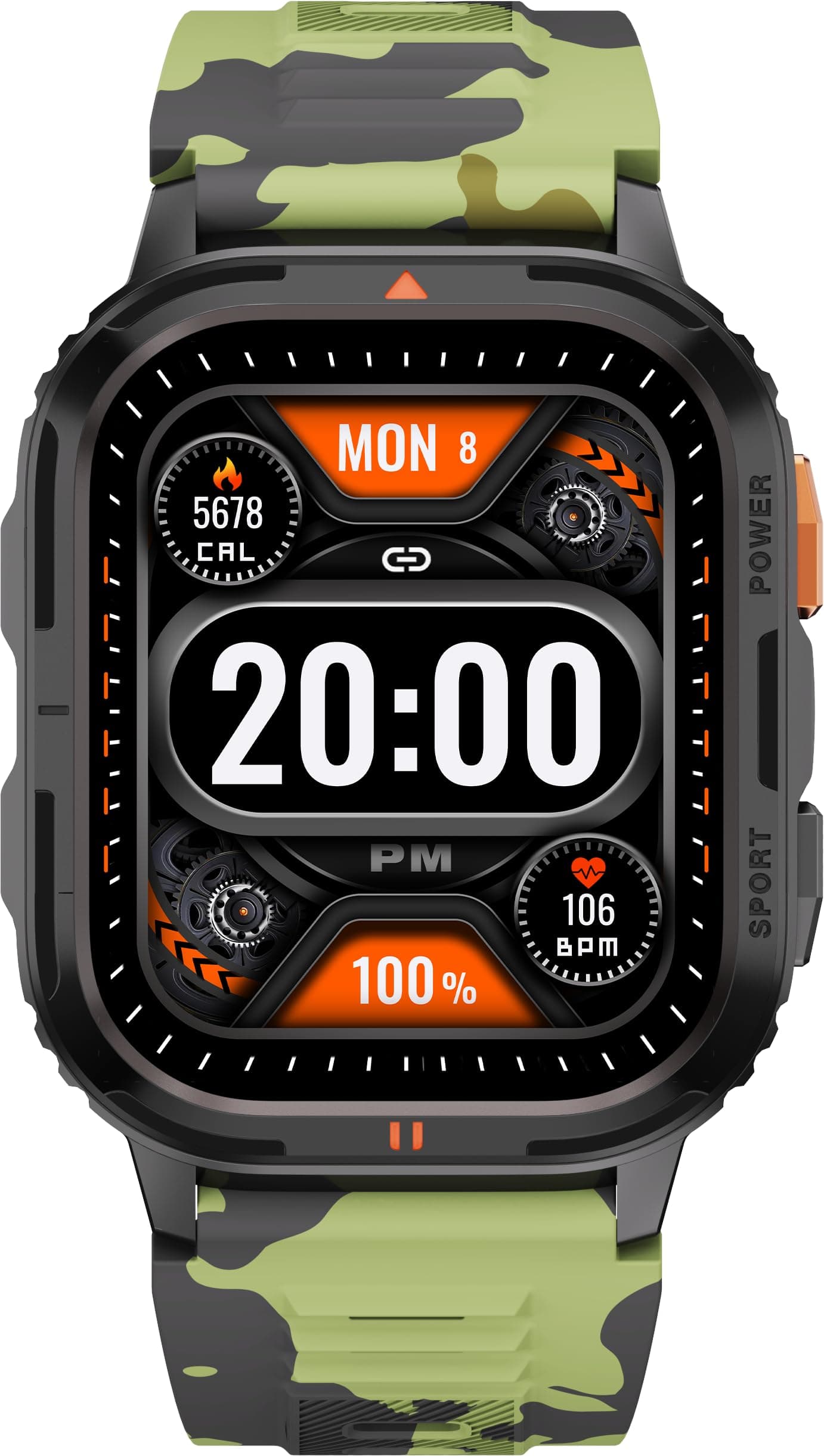 Fastrack Xtreme S Rugged Smart Watch with 1.93" AMOLED Square Display, BT Calling, 24/7 Health Suite, IP67, 60Hz Dynamic R...