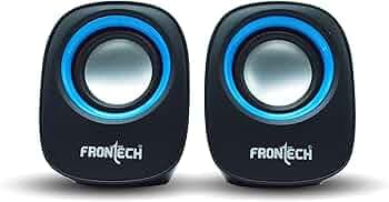 FRONTECH Premium 2.0 Channel USB Powered Speakers - 3W x 2 Output, AUX Input, Foam Edge, 1-Year Warranty (SPK-0003) (Blue)
