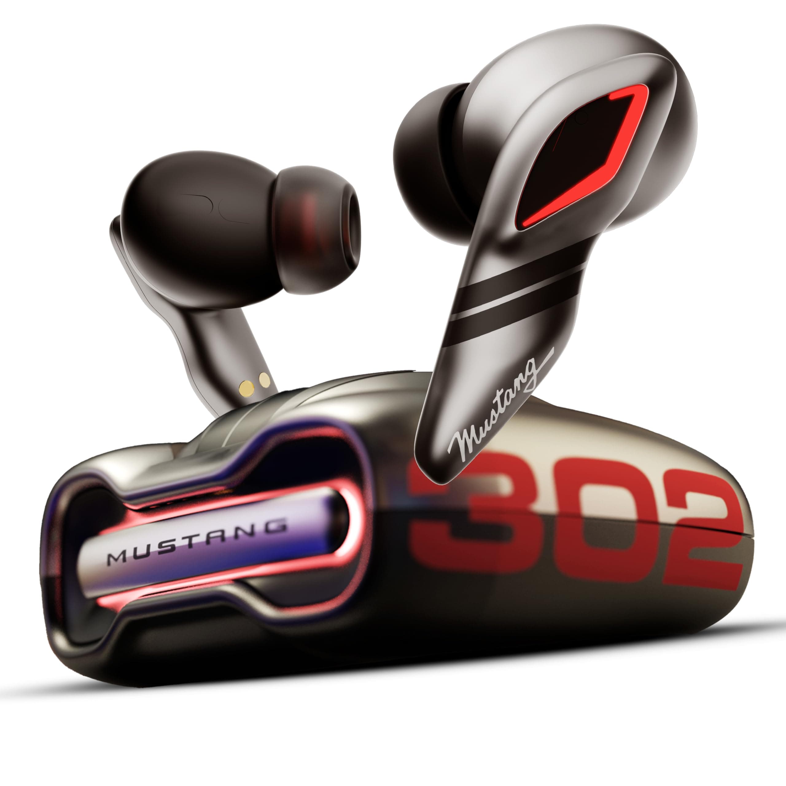 Boult X Mustang Newly Launched Torq TWS Earbuds with 60H Playtime, App Support, 4 Mics ENC, 45ms Low Latency, 13mm Driver, Breathing LEDs, Touch Contr...
