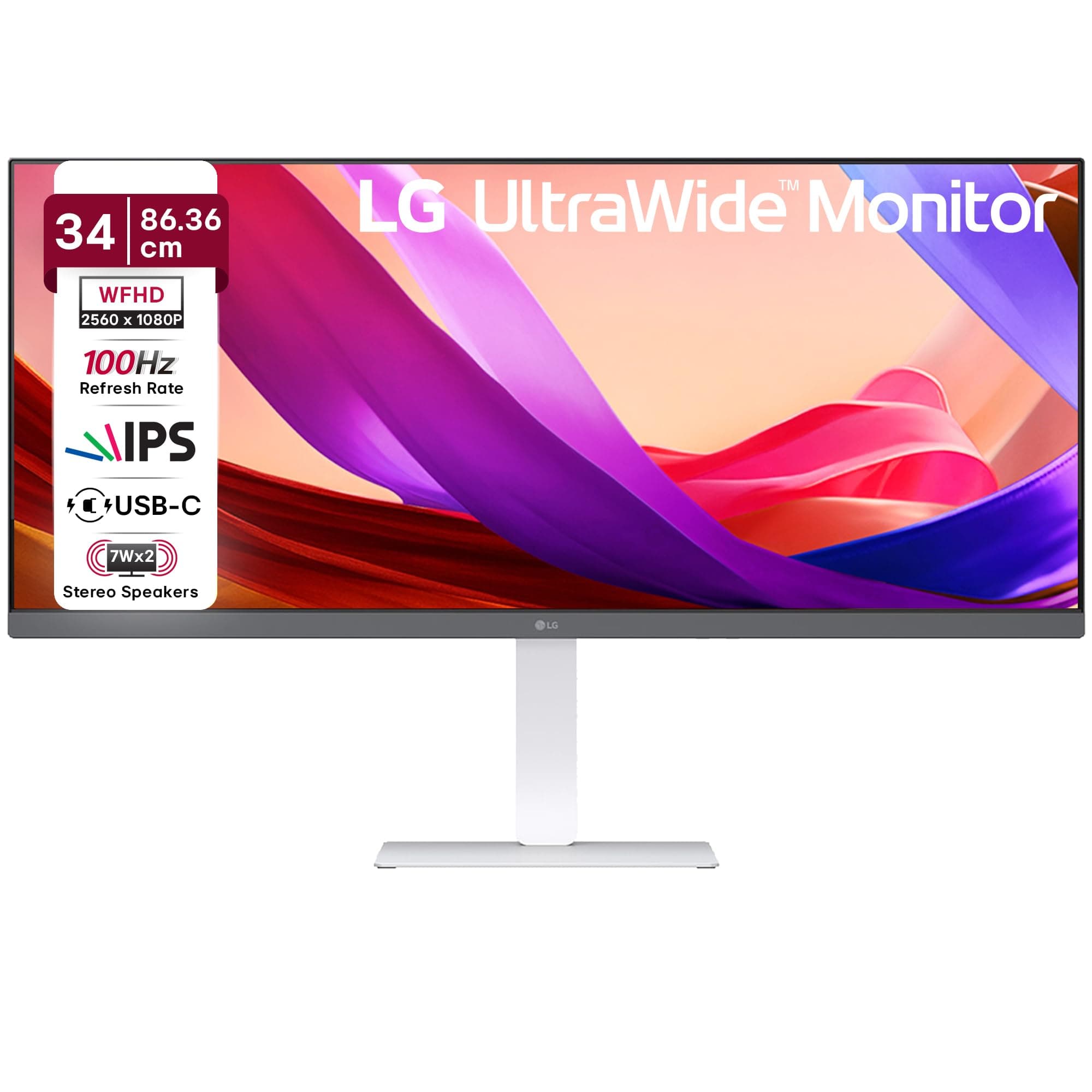 LG 34U530A 86.36cm (34 Inch) UltraWide WFHD (2560x1080) IPS Monitor, Anti-Glare, HDR10, 3-Side Virtually Borderless, HDMI, DP, USB-C, Speakers, Tilt/H...