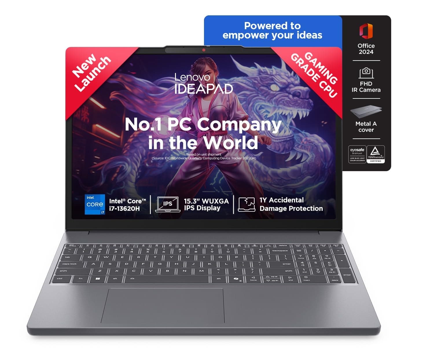 Lenovo IdeaPad Slim 3 13th Gen Core i7-13620H 15.3" (38.8cm) WUXGA IPS Laptop (16GB RAM/1TB SSD/Win 11/Office 2024/Backlit/1Yr ADP Free/Top Metal Cove...