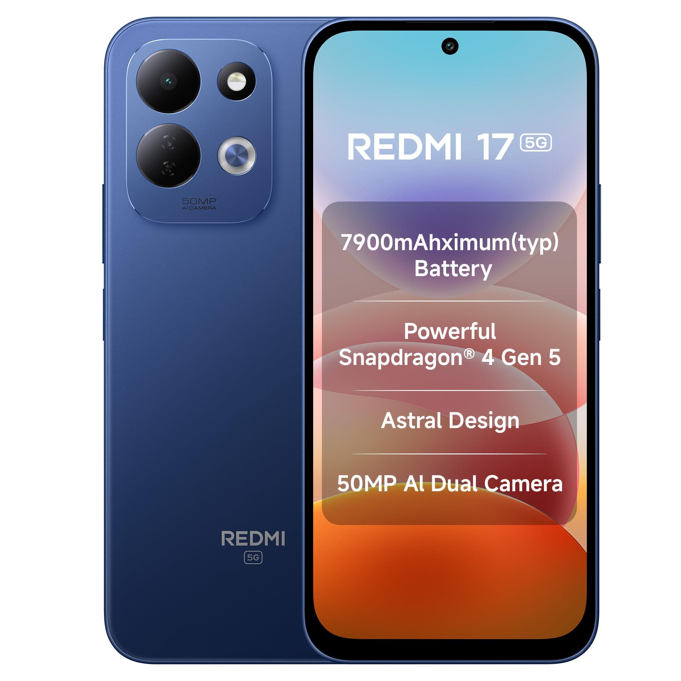 Redmi 17 5G (Endless Blue, 6GB RAM, 128GB ROM) | 7900mAh Battery + 45W Fast Charging | 6.9" 120Hz Adaptive Display | Snapd...