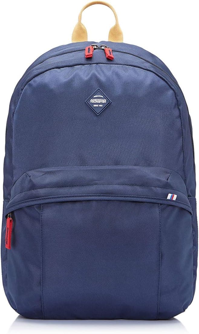American Tourister RUDY 21 Ltrs Small Size Polyester Causal Backpack with Security Zip- Navy Blue
