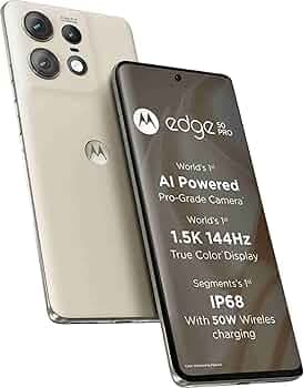 MOTOROLA Edge 50 Pro 5G with 125W Charger (Vanilla Cream, 12GB RAM, 256GB Storage) | 24GB (12+12) RAM with RAM Boost | 50MP+13MP+10MP | 50 MP Front Ca...