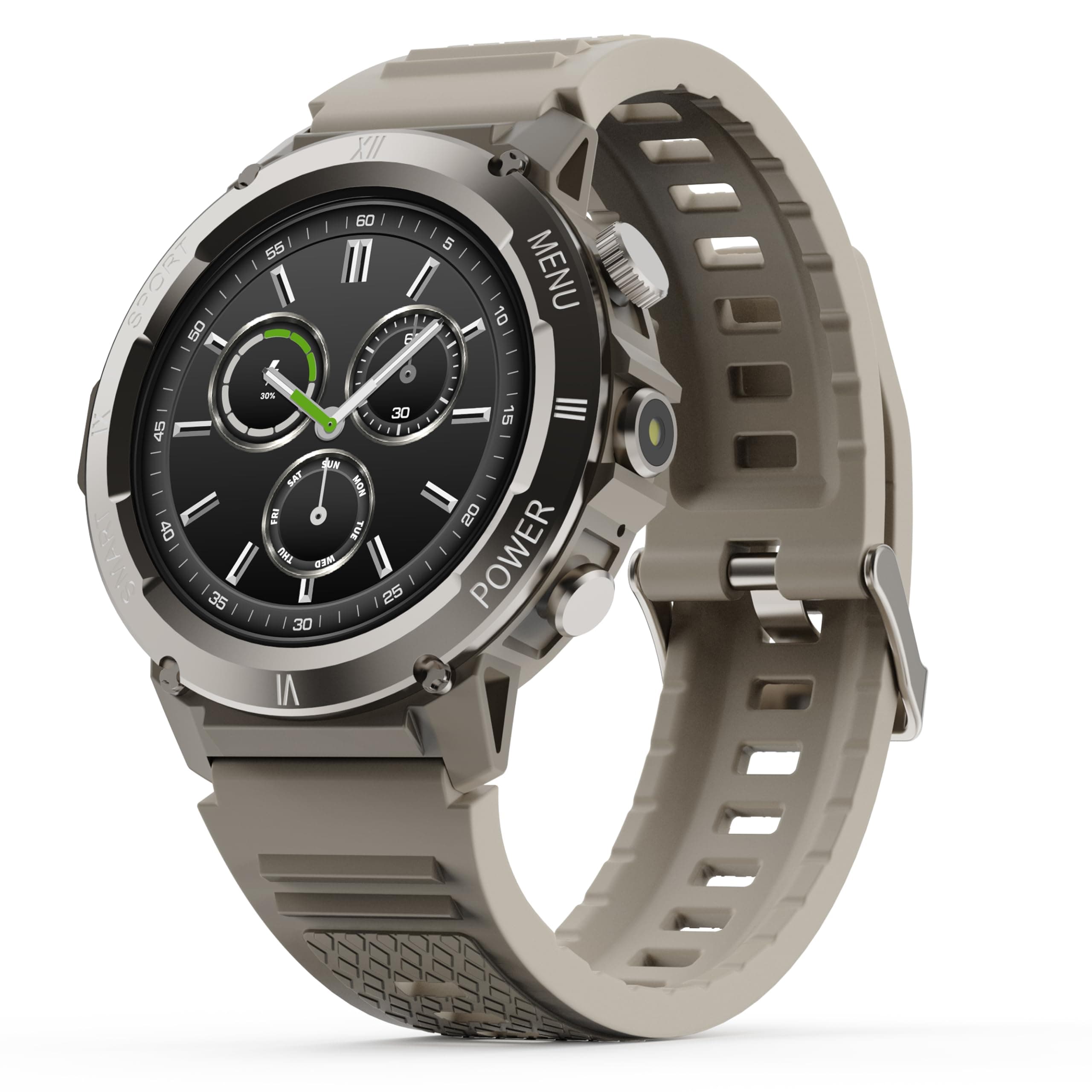 GOBOULT Newly Launched Tuff Hawk Smart Watch 1.39'' HD Display, BT Calling, Working Crown, 150+Watchfaces, 450 Nits Brightness, AI Voice Assistant, Sp...