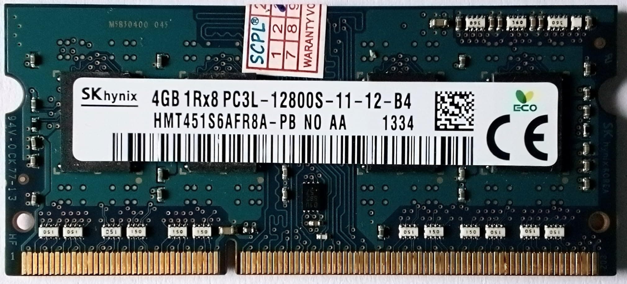 Hynix 4GB DDR3 Laptop RAM PC3L 1600 MHz Low Voltage 1.35v Memory PC3L-12800S 2Rx8 Dual Rank