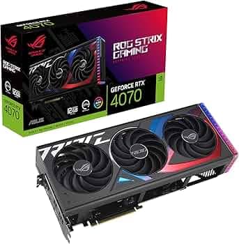 ASUS ROG Strix GeForce RTX 4070 Gaming Graphics Card (PCIe 4.0, 12GB GDDR6X, DLSS 3, HDMI 2.1, DisplayPort 1.4a)