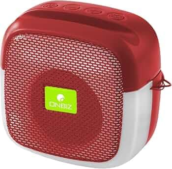 ONBIZ Mini Bluetooth Speaker M412SP with FM Radio, USB Pen Drive Slot and Memory Card Slot, AUX Input Mode Speaker (Red)