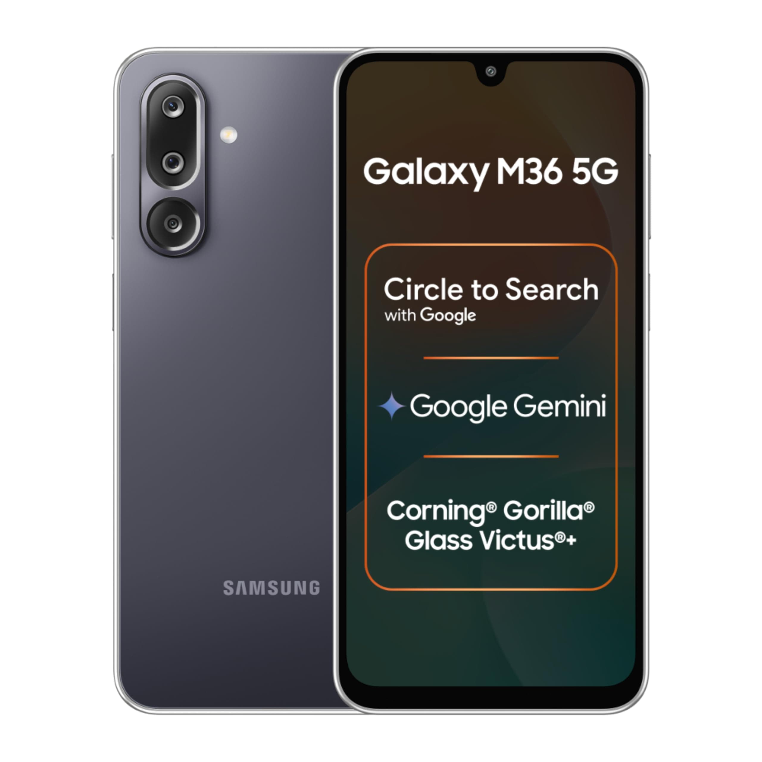 Samsung Galaxy M36 5G (Velvet Black, 6 GB RAM, 128 GB Storage)| Circle to Search| Google Gemini| Corning Gorilla Glass Victus+| 7.7mm Slim| AI Enhanced 50 MP OIS Triple Camera| Unmatched Nightography