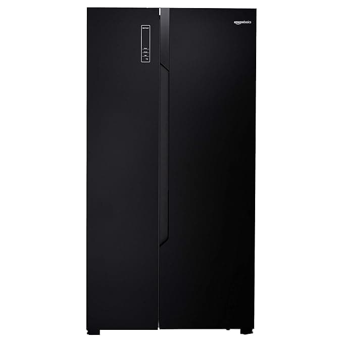 AmazonBasics 690 L Frost Free Side-by-Side Refrigerator (Black Glass Finish) Refrigerators
